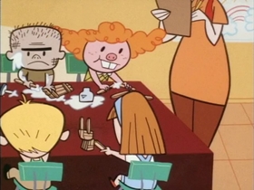 Screenshots from the 1999 Hanna-Barbera cartoon Paste Makes Waste