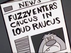 Screenshots from the 1999 Hanna-Barbera cartoon Impeach Fuzz