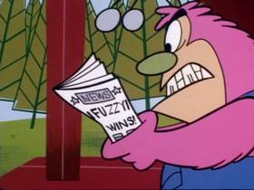 Screenshots from the 1999 Hanna-Barbera cartoon Impeach Fuzz