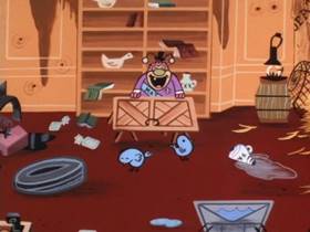 Screenshots from the 1999 Hanna-Barbera cartoon Impeach Fuzz