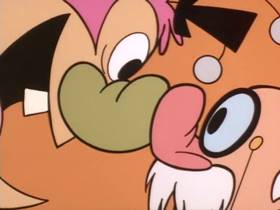 Screenshots from the 1999 Hanna-Barbera cartoon Impeach Fuzz