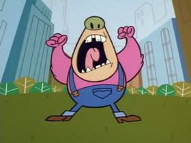 Screenshots from the 1999 Hanna-Barbera cartoon Impeach Fuzz