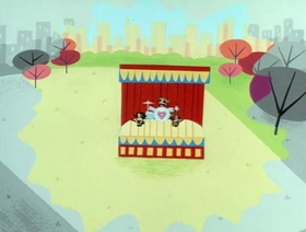 Screenshots from the 1999 Hanna-Barbera cartoon Mime for a Change