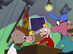 Screenshots from the 1999 Warner Bros. Television cartoon Shareena Takes the Cake