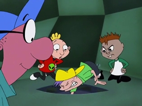 Screenshots from the 1999 Warner Bros. Television cartoon Shareena Takes the Cake