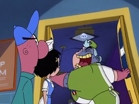 Screenshots from the 1999 Warner Bros. Television cartoon Shareena Takes the Cake