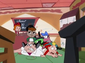 Screenshots from the 1999 Warner Bros. Television cartoon Shareena Takes the Cake