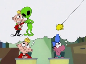 Screenshots from the 1999 Warner Bros. Television cartoon Shareena Takes the Cake