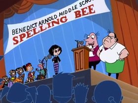 Screenshots from the 1999 Warner Bros. Television cartoon The Man with the Golden Brain