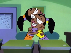 Screenshots from the 1999 Warner Bros. Television cartoon The Man with the Golden Brain