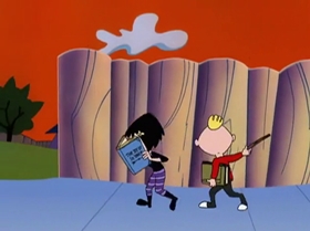 Screenshots from the 1999 Warner Bros. Television cartoon What Did You Séance?