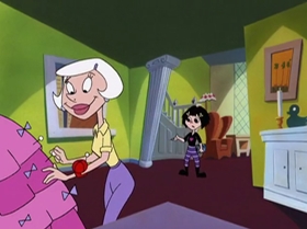 Screenshots from the 1999 Warner Bros. Television cartoon What Did You Séance?