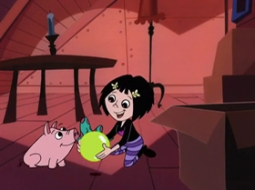 Screenshots from the 1999 Warner Bros. Television cartoon What Did You Séance?