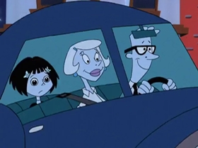 Screenshots from the 1999 Warner Bros. Television cartoon What Did You Séance?