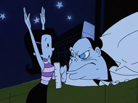 Screenshots from the 1999 Warner Bros. Television cartoon What Did You Séance?
