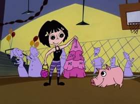 Screenshots from the 1999 Warner Bros. Television cartoon What Did You Séance?