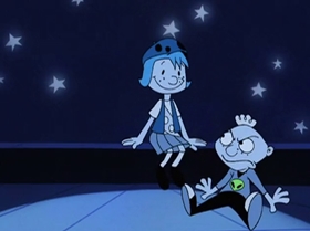 Screenshots from the 1999 Warner Bros. Television cartoon What Did You Séance?