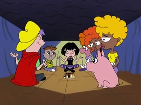 Screenshots from the 1999 Warner Bros. Television cartoon What Did You Séance?