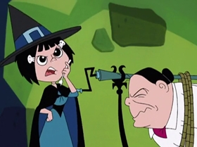 Screenshots from the 1999 Warner Bros. Television cartoon What Did You Séance?