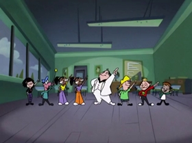 Screenshots from the 1999 Warner Bros. Television cartoon What Did You Séance?