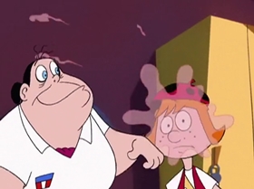 Screenshots from the 1999 Warner Bros. Television cartoon The Contest