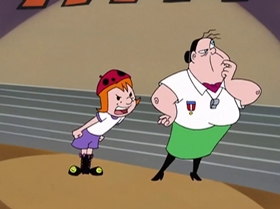 Screenshots from the 1999 Warner Bros. Television cartoon The Contest