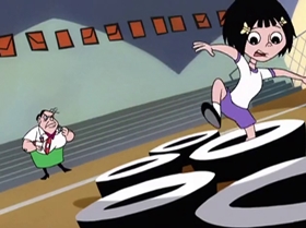 Screenshots from the 1999 Warner Bros. Television cartoon The Contest