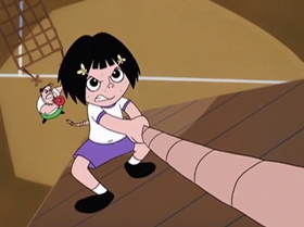 Screenshots from the 1999 Warner Bros. Television cartoon The Contest