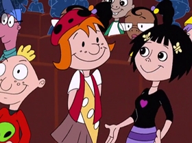 Screenshots from the 1999 Warner Bros. Television cartoon Too Good to Be Truant