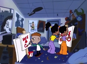 Screenshots from the 1999 Warner Bros. Television cartoon Too Good to Be Truant