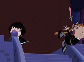 Screenshots from the 1999 Warner Bros. Television cartoon Comedy of Terrors