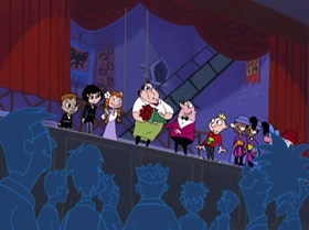 Screenshots from the 1999 Warner Bros. Television cartoon Comedy of Terrors