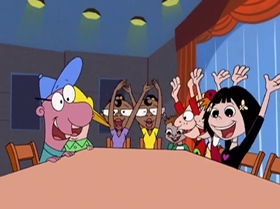 Screenshots from the 1999 Warner Bros. Television cartoon Little Miss Popular