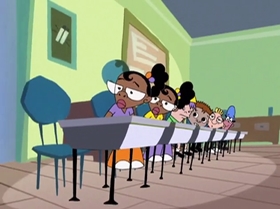 Screenshots from the 1999 Warner Bros. Television cartoon Little Miss Popular