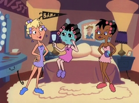 Screenshots from the 1999 Warner Bros. Television cartoon Little Miss Popular