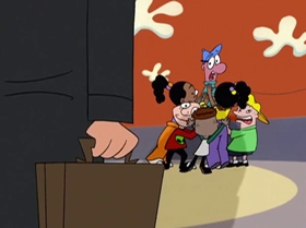Screenshots from the 1999 Warner Bros. Television cartoon Capitol Punishment