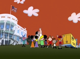 Screenshots from the 1999 Warner Bros. Television cartoon Capitol Punishment