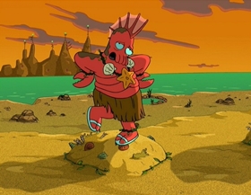 Screenshots from the 2000 Curiosity Company cartoon Why Must I Be a Crustacean in Love?