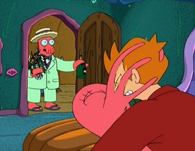 Screenshots from the 2000 Curiosity Company cartoon Why Must I Be a Crustacean in Love?