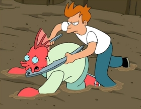 Screenshots from the 2000 Curiosity Company cartoon Why Must I Be a Crustacean in Love?