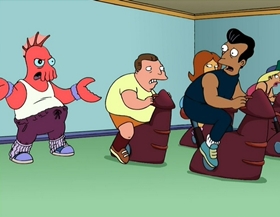 Screenshots from the 2000 Curiosity Company cartoon Why Must I Be a Crustacean in Love?