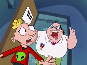 Screenshots from the 2000 Warner Bros. Television cartoon The Blame Game