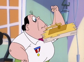 Screenshots from the 2000 Warner Bros. Television cartoon The Blame Game