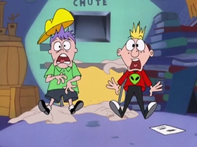 Screenshots from the 2000 Warner Bros. Television cartoon The Blame Game