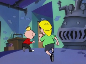 Screenshots from the 2000 Warner Bros. Television cartoon The Blame Game