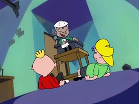 Screenshots from the 2000 Warner Bros. Television cartoon The Blame Game