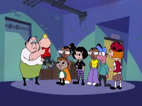 Screenshots from the 2000 Warner Bros. Television cartoon The Blame Game