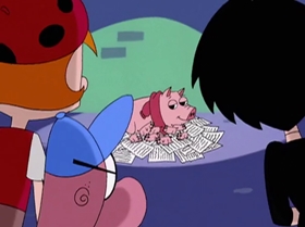 Screenshots from the 2000 Warner Bros. Television cartoon The Blame Game