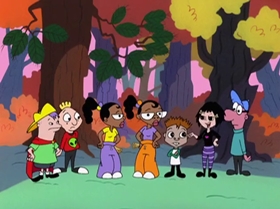 Screenshots from the 2000 Warner Bros. Television cartoon A Friend in Greed