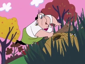 Screenshots from the 2000 Warner Bros. Television cartoon A Friend in Greed